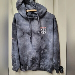 Ripndip Expression Acid Wash Lightening Tie Dye Cat Peace Sign Nerm Hoodie Small